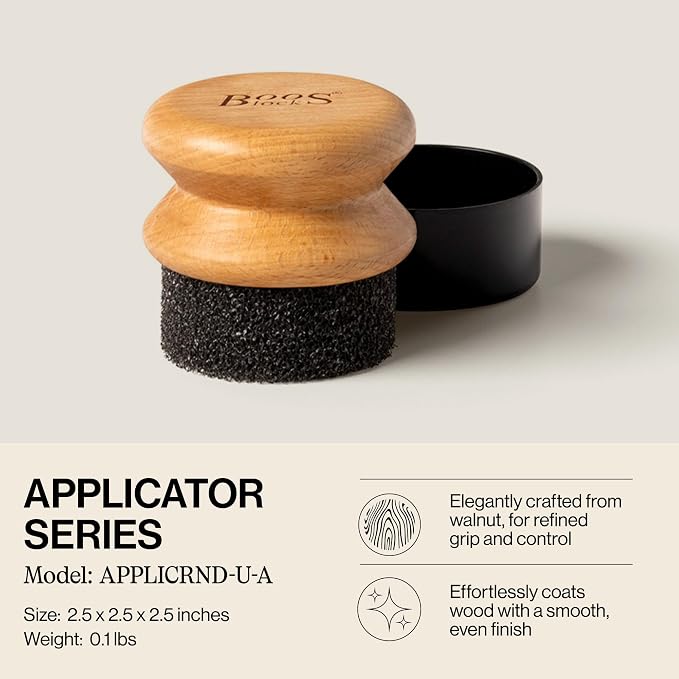 John Boos 3-Piece Care Set, 2-Pack 16 oz Mystery Oil & Round Beechwood Applicator - All-Natural Maintenance Formula for Butcher Blocks, Wooden Countertops & Wood Utensils