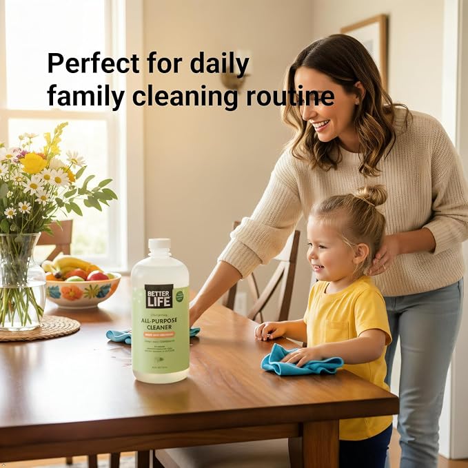 Better Life All Purpose Cleaner - Plant Based Home and Kitchen Cleaning Spray for Glass, Countertops, Appliances, Upholstery & More - Multi-surface Spray Cleaner - 24oz Clary Sage & Citrus
