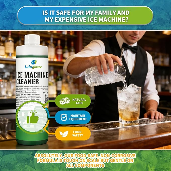 Ice Machine Cleaner Descaler 500ml Universal Formula Ice Maker Countertop | quickly dissolves,Restores your machine,extend the lifespan of your ice maker
