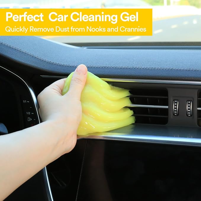 PULIDIKI Car Cleaning Gel Clean Putty Car Slime for Cleaning | Car Detailing Tools Car Interior Cleaner Car Cleaning Kits Car Accessories Blue Yellow (2Pack)