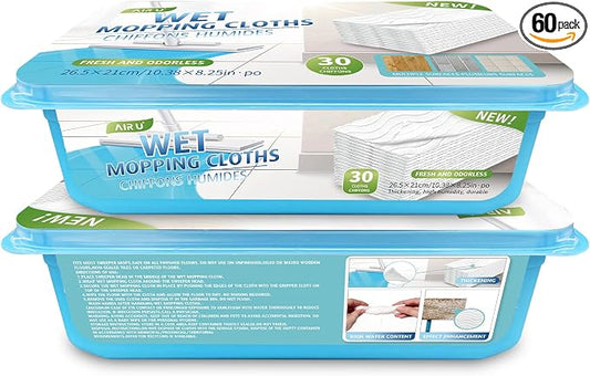Upgraded Wet Mop Refills for Swiffer Sweeper Wet Pads, 60 Count