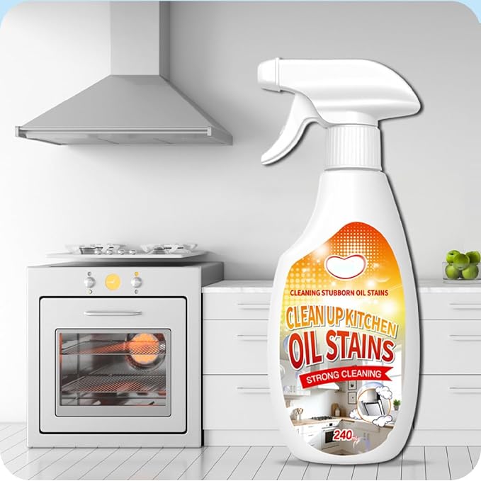 New Upgrade Kitchen Cleaner, Clean Up Kitchen Oil Stains Spray, Heavy Duty Kitchen Degreaser & Cleaner for Multi-Surface Cookware & Countertop, Clean Up Kitchens Oil Stains(240ml/8.45oz)