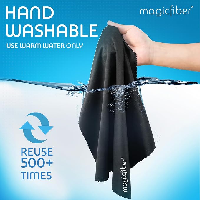 MagicFiber Extra Large Microfiber Cleaning Cloth for TV Screens & Monitors | Great for OLED, Computers, Laptops, Cars & Electronics, Eyeglass & Glasses Cleaner