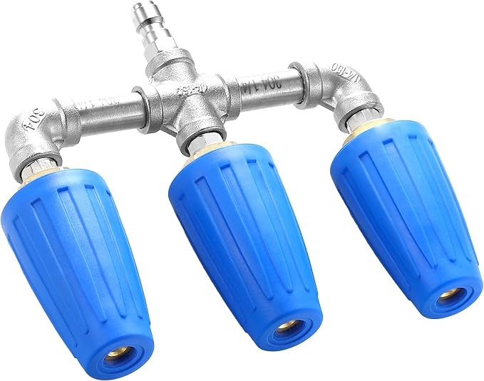 Triple Turbo Nozzle Pressure Washer, 1/4" Quick Connect, 4000 PSI | 3-in-1 Turbo Nozzle for Driveways, Patios, Decks, and Walls, 360° Rotating Turbo Nozzle Tip, 4-6 GPM, 2.0 Orifice