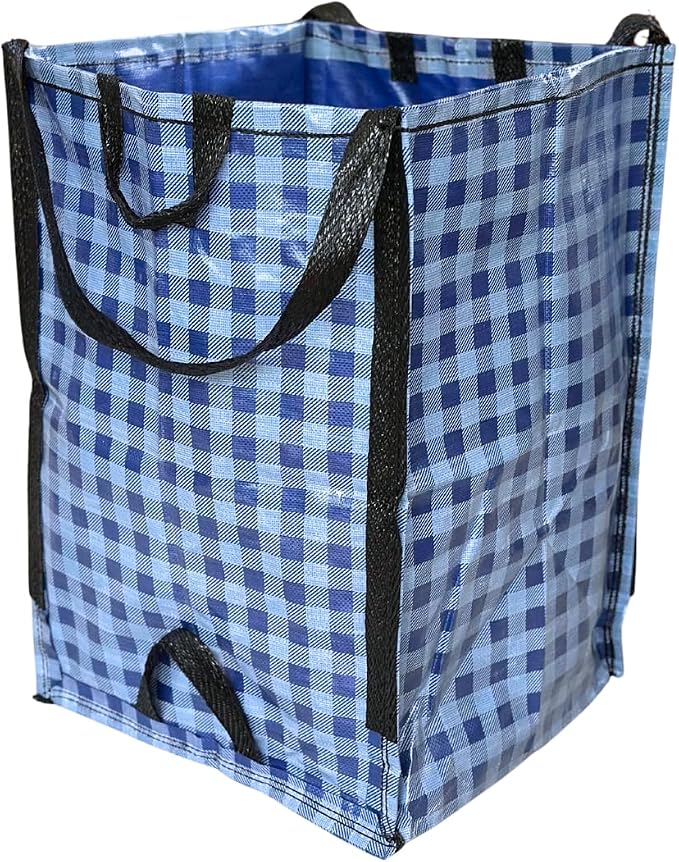 DURASACK Heavy Duty Home and Yard Bags, Gingham Blue