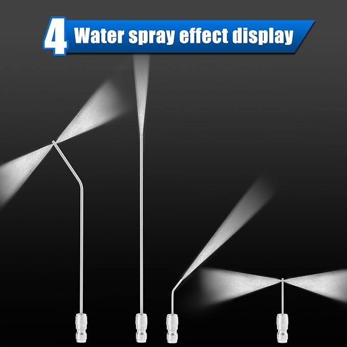 Pressure Washer Needle Nozzle Kit, 8 Pack, 2-4 GPM | Power Washer Needle Tips for Car, Washing Machine, AC Coil, Water Heater, Appliance Cleaning, 1/4” Quick Connect