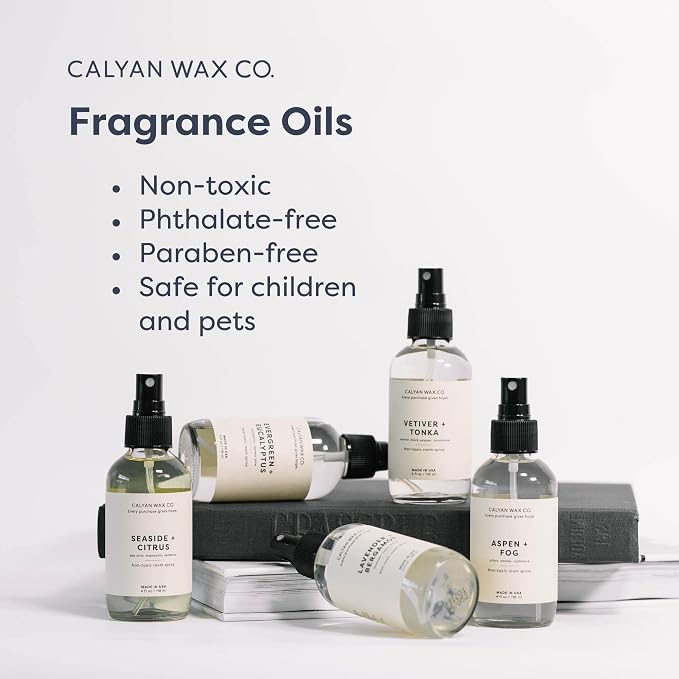 Calyan Wax Co. Aspen & Fog Room Spray - Natural Room Deodorizer | Long Lasting Clean Air Freshener - Room Spray for Luxurious Home Fragrance - Bedroom, Bathroom & Car Spray - 4 fl oz