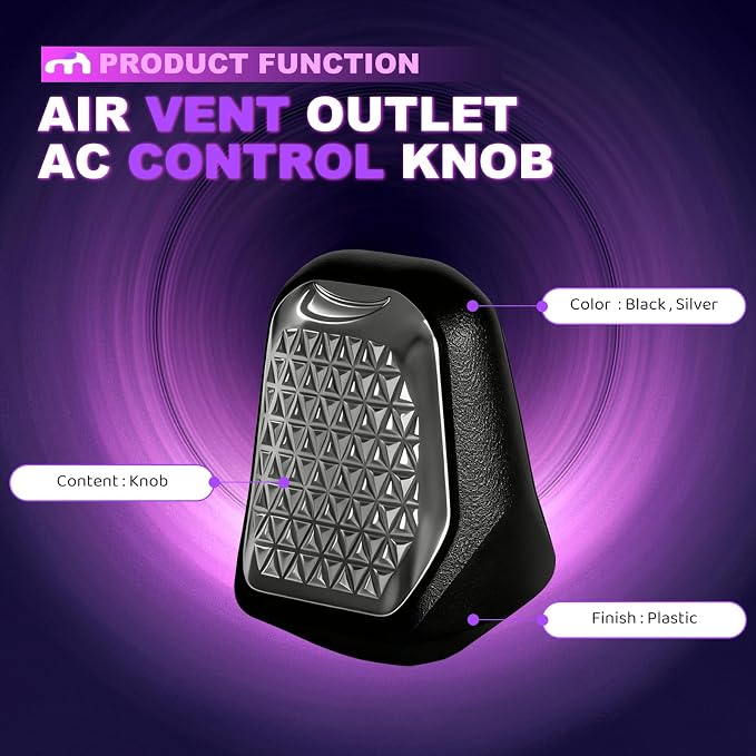 Air Vent Outlet AC Control Knob Fit for BMW X5 G05 G18 X6 G06 X7 G07 XM G09 2023 2024 2025, Dash Panel Air Grill Trim Replace 64225A23597 64225A27360 Front Dash Vent Outlet Clip