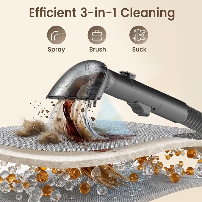 Handheld Spot Carpet Cleaner, 18Kpa Portable Deep Upholstery Stain Remover Machine, Lightweight Fabric Spot Cleaner for Household Sofa, Mattress, Car Seat, Rug Spills & Stains
