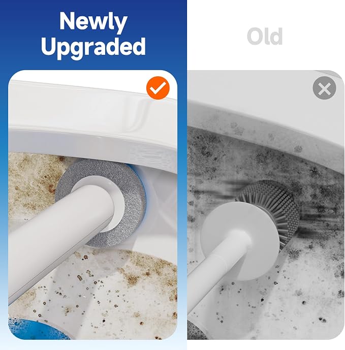 CTIME Disposable Toilet Brush Family Set Includes 60 Brush Heads, a Stylish Brush Handle, an Automatically Opening Replacement Brush Head Storage Box. Suitable for Bathrooms, Toilets and RVs