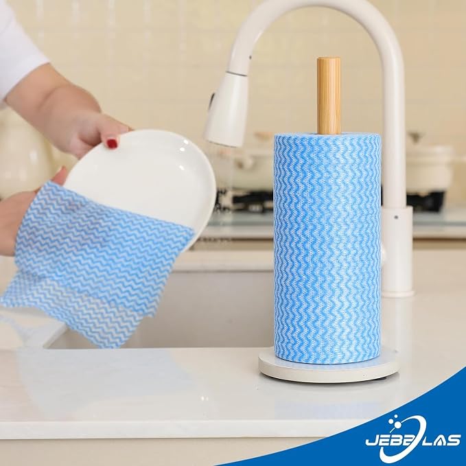 JEBBLAS Reusable Household & Kitchen Wipes, Disposable Cleaning Cloths, Wash Rags in 2 Rolls of 200 Sheets