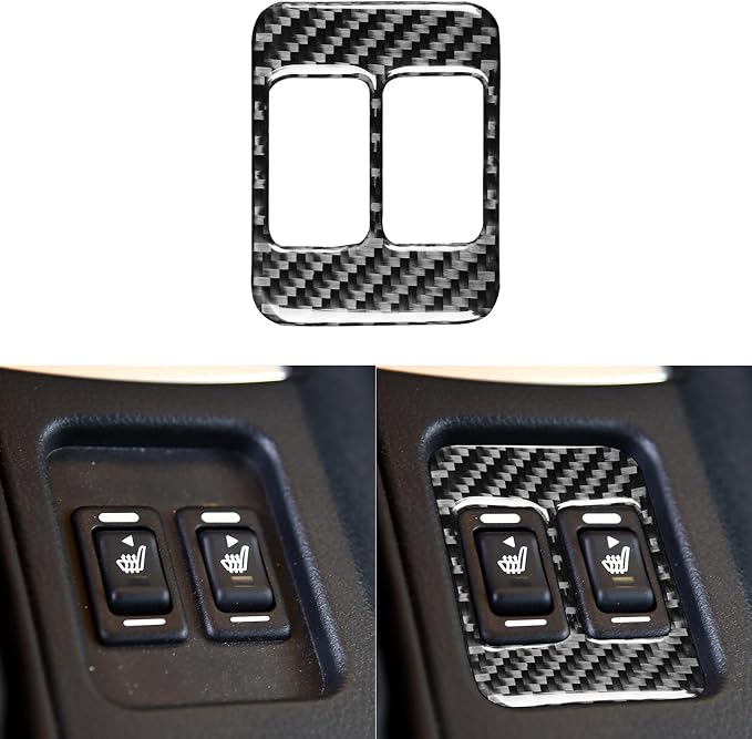 Real Carbon Fiber Trim for Subaru Accessories | for Scion FR-S 2013-2016 / Toyota 86 2016-2020 Seat Heating Button Panel Cover Interior Thick Overlay Decal