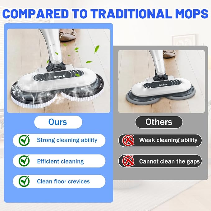 Upgraded Steam Mop Pads for Shark S7000 Series - Replacement Brush Heads with Scrubbing Bristles | Deep Cleans Hardwood, Tile, Laminate Floors | Compatible with S8201/S8001/S7201 Models-2 Pack