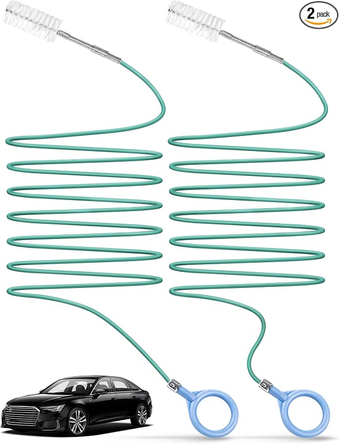 SARDVISA 2-Pack 78-Inch Sunroof Drain Brushes, Flexible Tube Cleaners | 2 Flexible 78-Inch Brushes Reach Curved Drain Tubes to Remove Dirt and Debris from Sunroofs, Doors, Wipers and Narrow Pipes