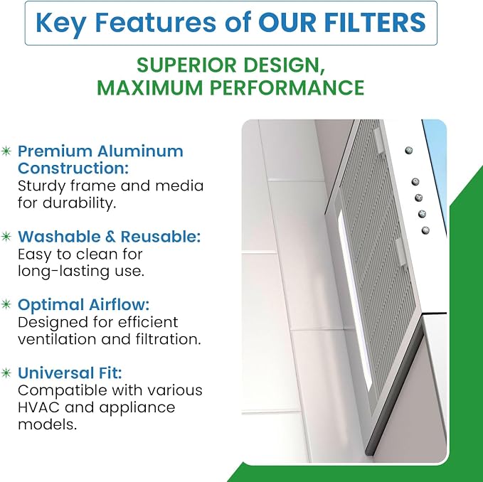 Filter Everything Replacement Aluminum Microwave Filters Compatible With Whirlpool W10120839A, Kenmore Models – 5-5/8 x 11-5/8 x 3/32 – 2 Pack