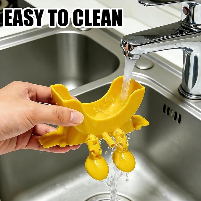 Cute Hanging Sponge Holder with Drainage,3D Printed Kitchen Funny Sponge Stand for Sink,with non-slip pads,Suitable for Scrub Daddy Holder,Keeps Your Sponge Dry Smiling (Yellow)