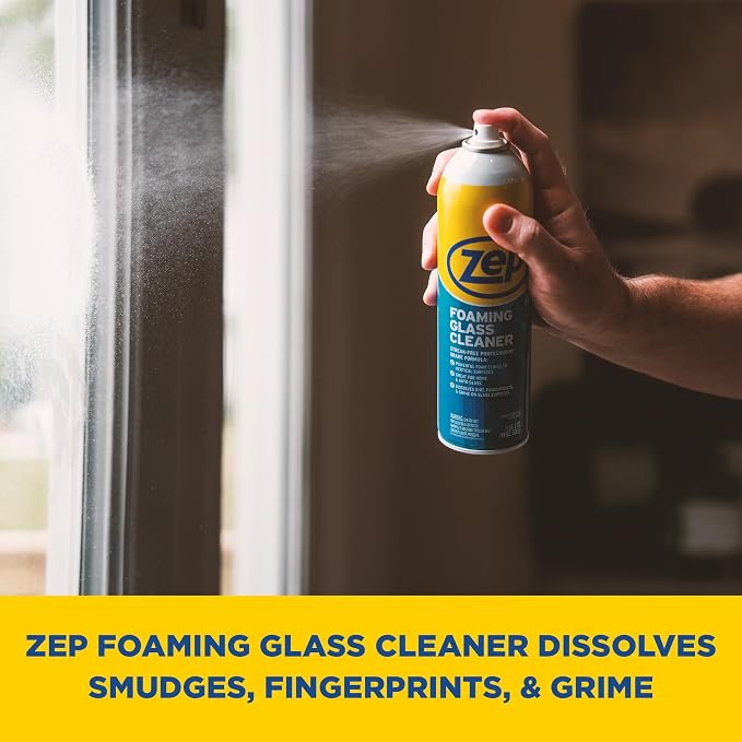 Zep Oven & Grill Cleaner 19oz (1ct) and Foaming Glass Cleaner (1ct) | Cuts through baked-on grease while delivering streak-free shine on glass, mirrors, and windows. Kitchen cleaning set- ECBD047