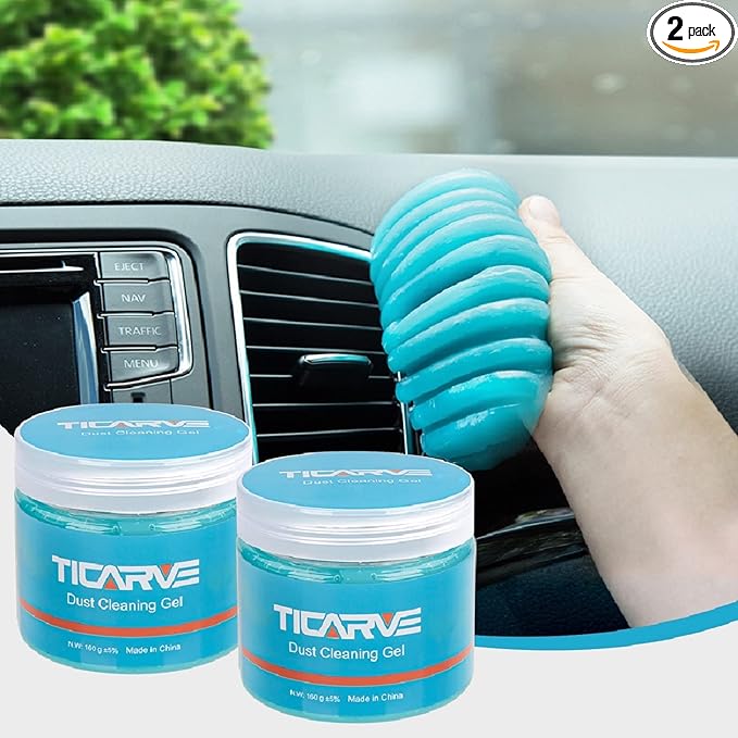 TICARVE 2pack Car Interior Cleaner Gel Car Accessories Cleaning Detail Kit | Car Essentials Cleaning Supplies Slime Car Putty For Cleaning Keyboard Office Laptop Dust Remover Reusable Gift For Men Women