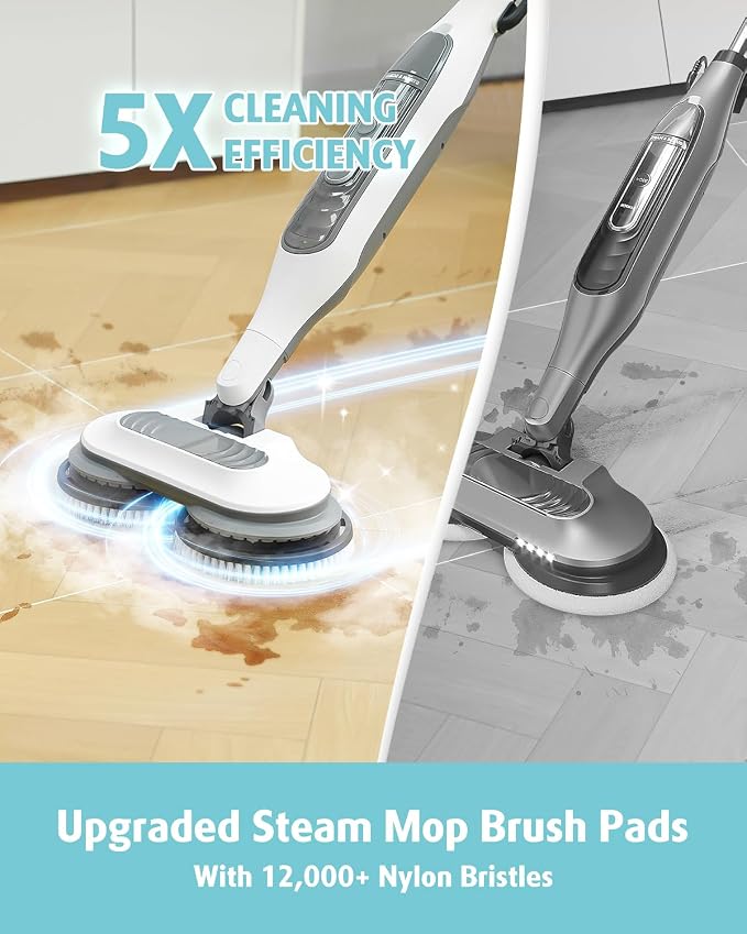 AIR U+ 2 Pack Upgraded Steam Mop Brush Pads for Shark Steam & Scrub Mop | Powerful Scrubbing Steam Mop Brush Heads for Hard Sealed Floor, for Shark S8201 S8001 S7001 S7201 S7000 S7005 S7020 Steam Mop