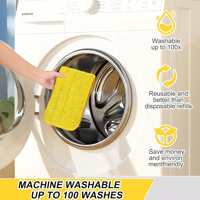 16.5 Inch Reusable Mop Pads Microfiber Spray Mop Replacement Heads for Wet/Dry Mops Compatible with Bona Floor Care System (6 Pack)