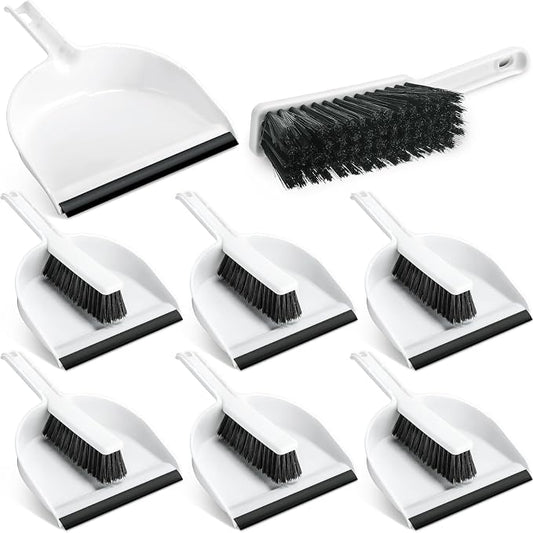 Zubebe 6 Pcs Mini Dustpan and Brush Set, Small Broom and Dustpan Set Small Cleaning Brush Portable Hand Broom Set for Home Office Kitchen Table Desktop Floor Cleaning Supplies