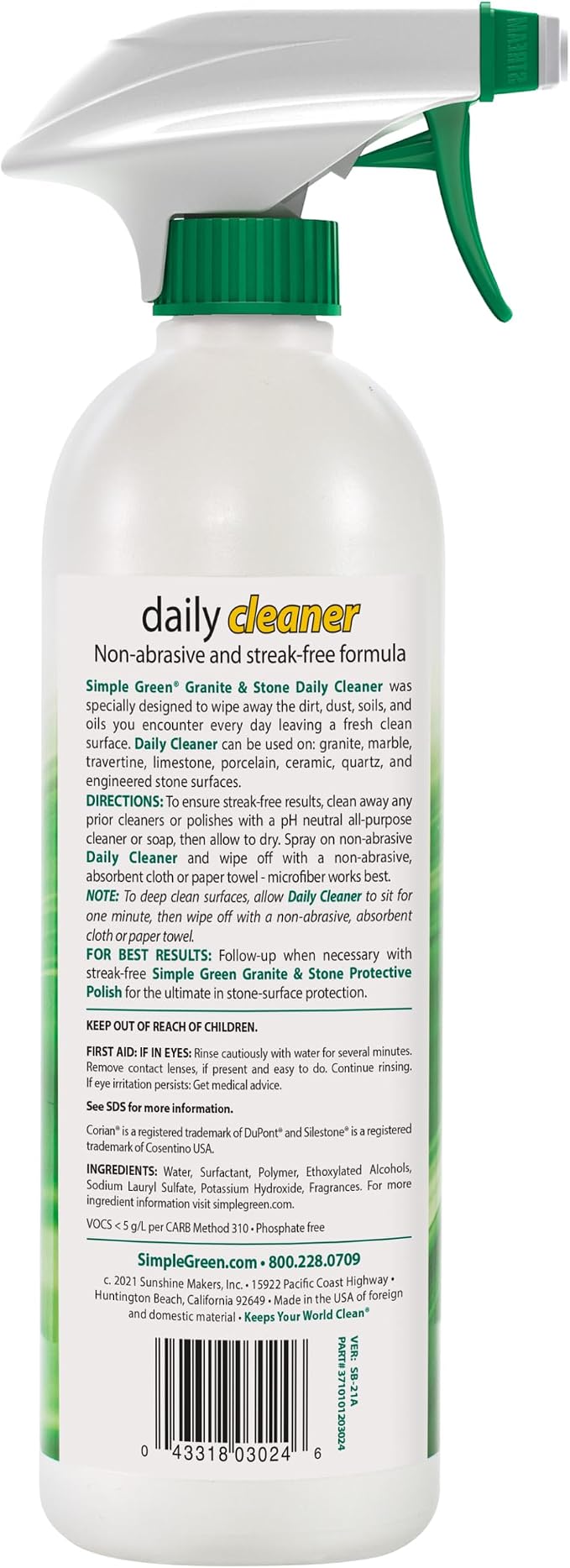 Simple Green Granite and Stone Cleaner - Daily Use - 710ml - 03024