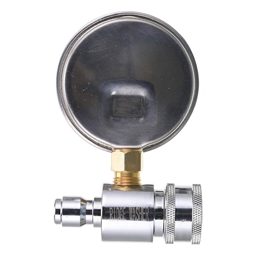 RIDGE WASHER Pressure Washer Gauge with 3/8'' Quick Connect Socket and Plug | 6000 PSI