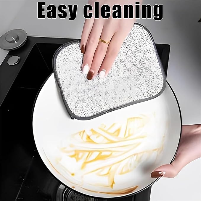 Fuiyuqa Multipurpose Wire Dishwashing Rags for Wet and Dry, Reusable Wire Miracle Cleaning Cloths, Round Wire Washing Cloth, Non Scratch Wire Dishcloth for Kitchen, Sinks, Pots, Pans (10PCS)