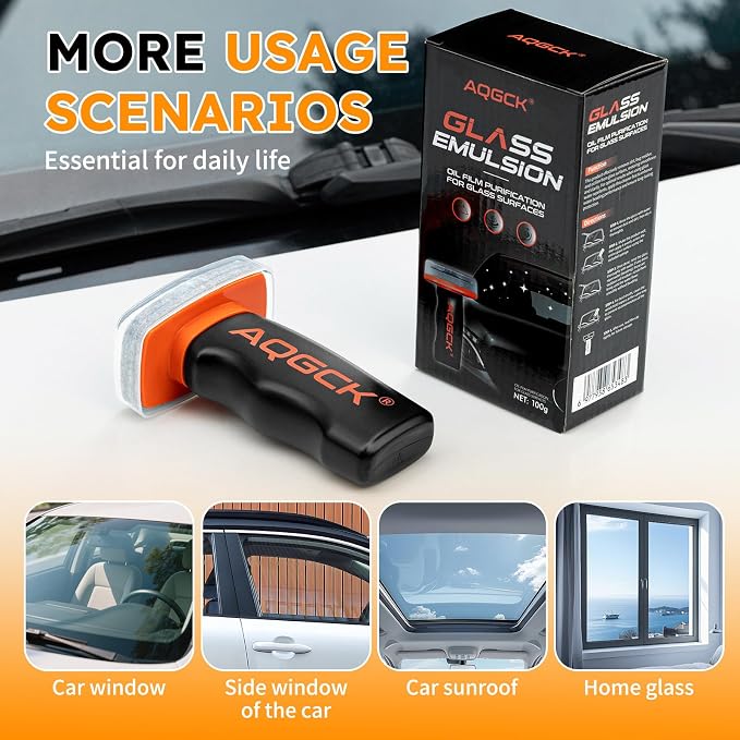 AOGCK Windshield Oil Film Remover – Nano‑ceramic hydrophobic, anti‑fog | Nano‑ceramic hydrophobic coating – anti‑fog, water‑repellent, streak‑free – for windshields, windows & all car glass