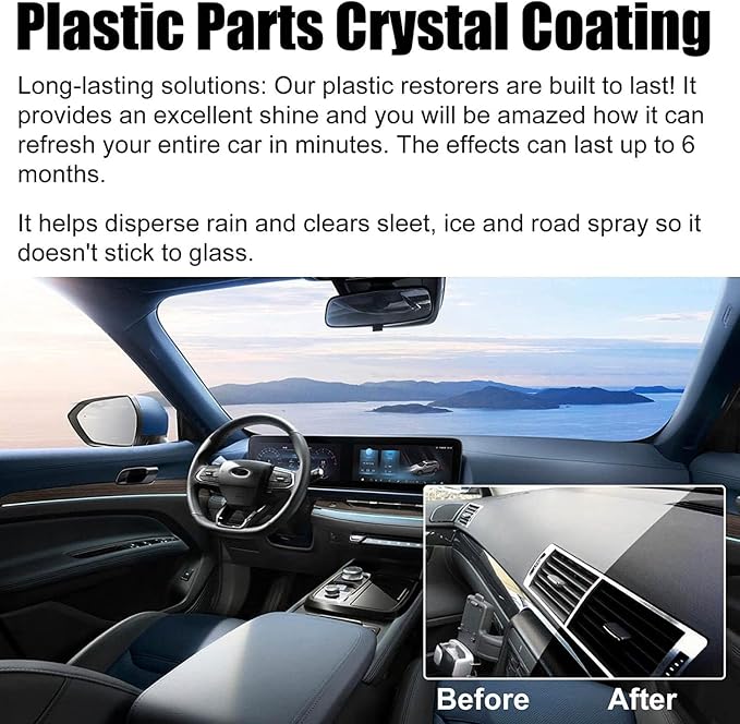 Cristal Coating para Plástico Del Carro, Crystal Coating for Car, Plastic Parts Crystal Coating, Crystal Coating for Car Plastic Parts (1Pc)