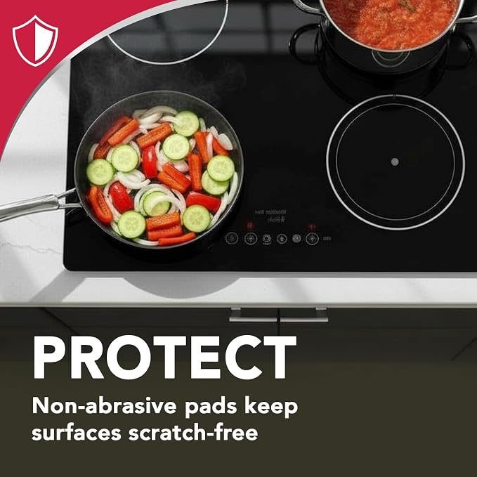 Weiman Cook Top Scrubbing Pads, 3 Count, 2 Pack Cuts Through the Toughest Stains - Scrubbing Pads Carefully Wipe Away Residue