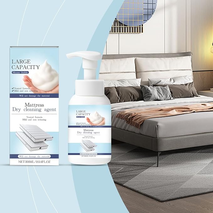 Mattress Cleaner and Stain Remover, Powerful Mattress Dry Cleaning Foam, No-Scrub Gentle Cleaner Spray for Bed, Couch, Carpet & Upholstery, Car Seat& Rugs (1)