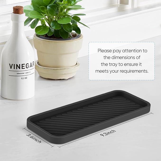 EG-SIPRO Kitchen Sink Organizer Tray,Sponge Holder for Kitchen Sink Bathroom Counter Tray Sponge Caddy Silicone Soap Holder for Soap dispenser, Bottle, Dishwashing Accessories(2-pack)