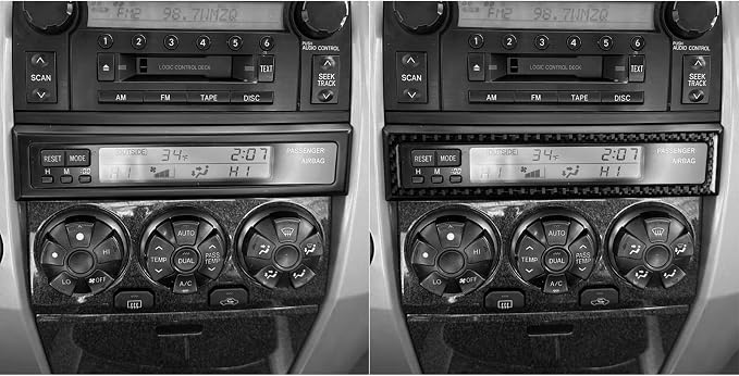 Interior Trim Stickers Fit for Toyota 4Runner 2003-2009 Carbon Fiber | for 4 Runner N210 SR5 Sport Limited 2003-2009|Central Console Radio Panel|Thick Overlay|Anti-scratch