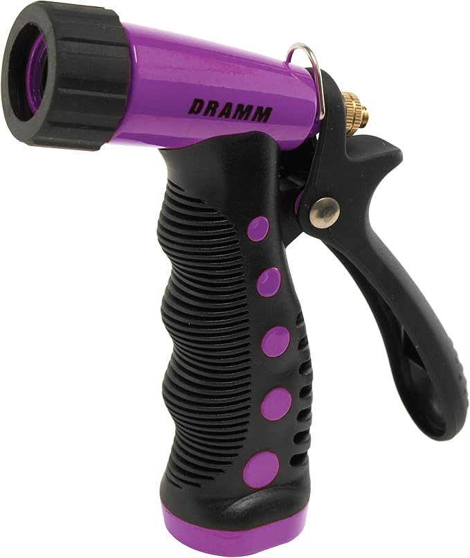 Dramm ColorStorm Premium Pistol Spray Nozzle – Heavy-Duty Adjustable Garden Hose Sprayer with Ergonomic Grip & Variable Water Patterns for Garden, Car, Deck, and Outdoor Cleaning – Berry