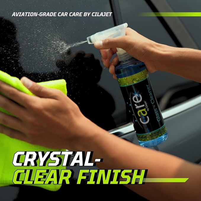 Care Glass Cleaner Spray, Streak-Free Car Window Cleaner for Windshields, Mirrors & Tinted Glass, Professional Window Cleaning Kit, Car Essentials, 16 oz