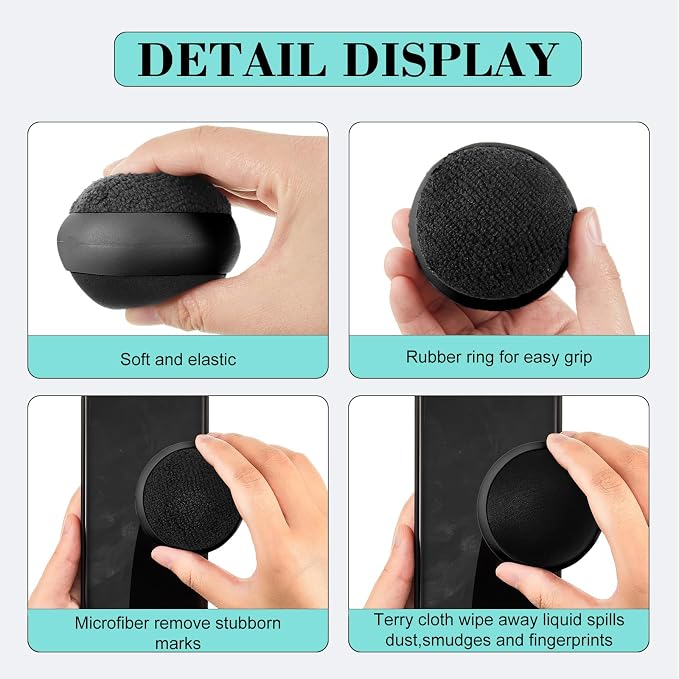 Suclain 4 Pack Touch Screen Cleaner Balls Phone Cleaning Ball Microfiber Touch Car Screen Glass Cleaner for Easter Computer Laptop Phone Monitor