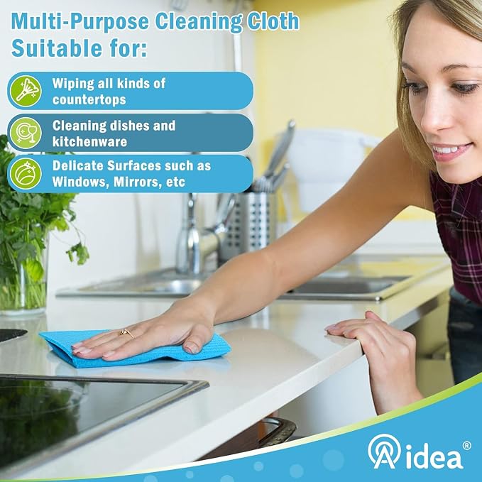 AIDEA Swedish Dishcloths for Kitchen, 20PK, Reusable Paper Towels, 7"×6" | Kitchen Washcloths Dish Rags, No Odor Reusable Cleaning Cloths, Cellulose Sponge Cloths