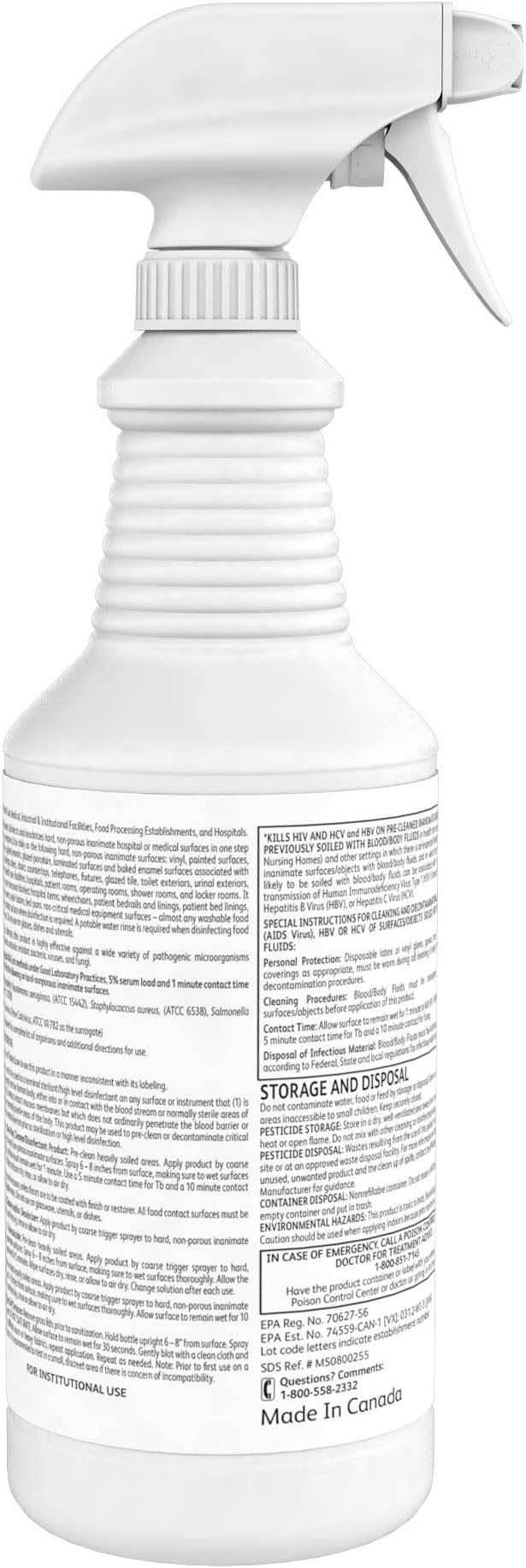 Diversey - Oxivir Tb Ready-To-Use Disinfectant Cleaner (4277285) - 32 Oz (Pack of 4 Bottles + 4 Spray Triggers)