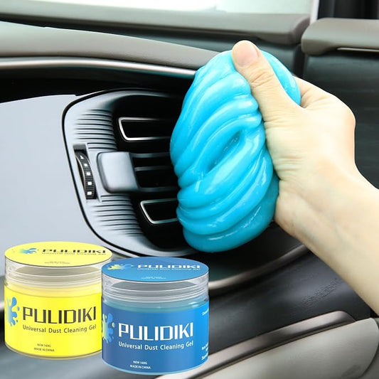 PULIDIKI Car Cleaning Gel Clean Putty Car Slime for Cleaning | Car Detailing Tools Car Interior Cleaner Car Cleaning Kits Car Accessories Blue Yellow (2Pack)