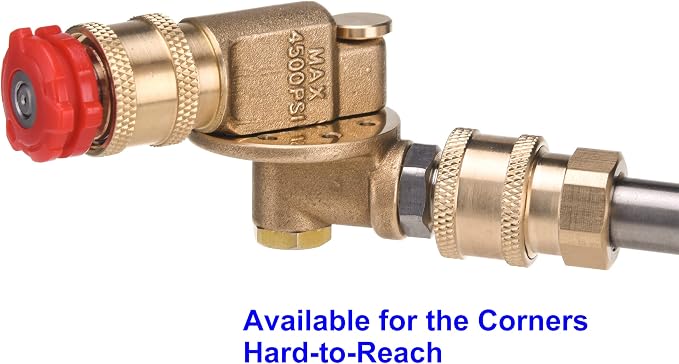 PWACCS 240° Swivel Coupler & 7 Nozzle Set for Pressure Washer, 4500 PSI | 1/4" Quick-connect Brass Fitting, For Gutters, Cars and Patios, Includes Nozzle Holder, Power Washer Pivoting Coupler Kit