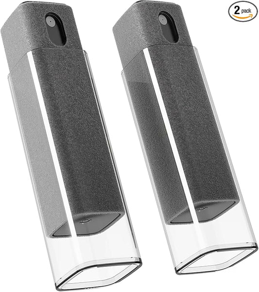 EVEO Car Screen Cleaner Spray and Wipe -2-in-1 iPhone Cleaner, iPad Screen Cleaner & Phone Screen Cleaner - Touchscreen Mist Cleaner for Laptop, Computer, MacBook and More - 2 Pack (Grey & Grey)