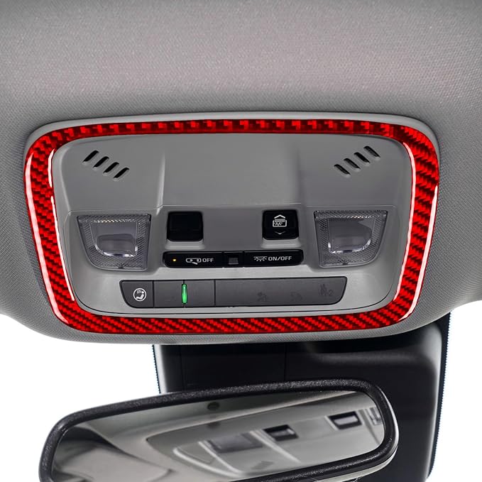 Real Carbon Fiber Trim for Chevy Malibu 9th Gen Accessories | for 2016-2024 Roof Reading Light Panel Frame Sticker Interior Thick Overlay Decal