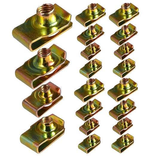 Zerodeko 80pcs Stainless Steel U Shape Threaded Clip Nut for Dashboard and Trim, Scratch-Free Secure Panel Mounting with Smooth Finish and Precision-Polished Edges, for Motorcycle Hardware