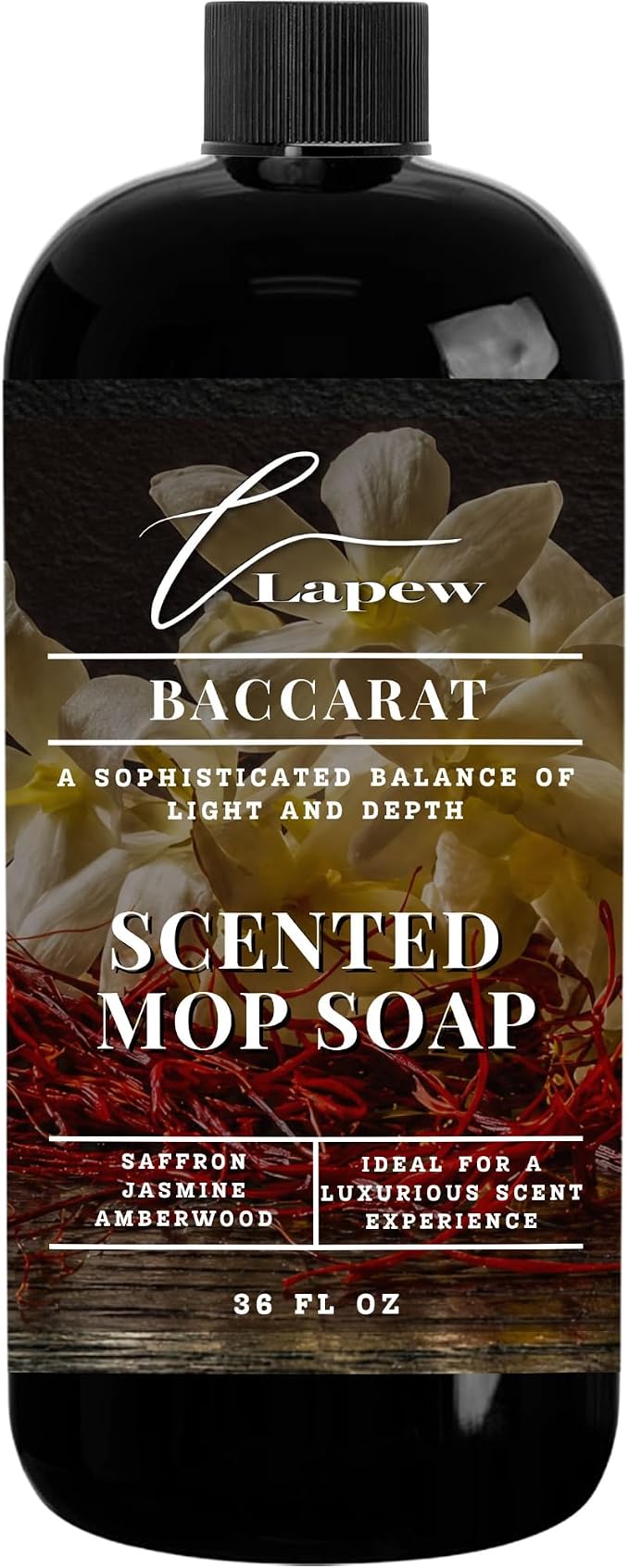Lapew Baccarat Scented Mop Soap - Luxury Floor Cleaner Concentrate for Mopping Tile, Laminate, Vinyl & Hardwood | Streak-Free, Low-Foam | 36 oz