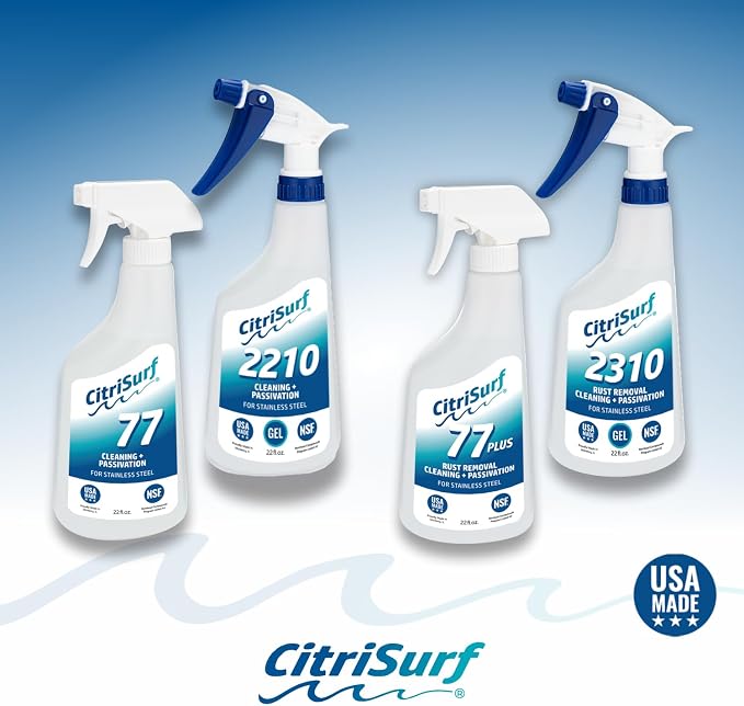 CitriSurf 77 Plus Stainless Steel Cleaner & Rust Remover (22oz Spray) | Made in the USA by Stellar Solutions