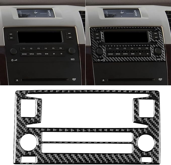 Fit for Cadillac Escalade ESV 2007-2014 / EXT Hybrid 2009-2013 Type-B | Real Carbon Fiber | Accessories | Trim Cover Radio Panel | Stickers | Anti-scratch