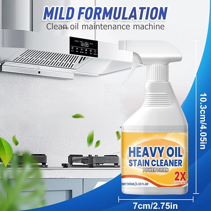 Kitchen Heavy Oil Cleaner Spray,100ML All Purpose Kitchens Heavy Oil Cleaning Agent, Grease Remover, , Multipurpose Kitchen Cleaner Spray for Countertops,stovetop , Ovens and Appliances (100ML-3PC)