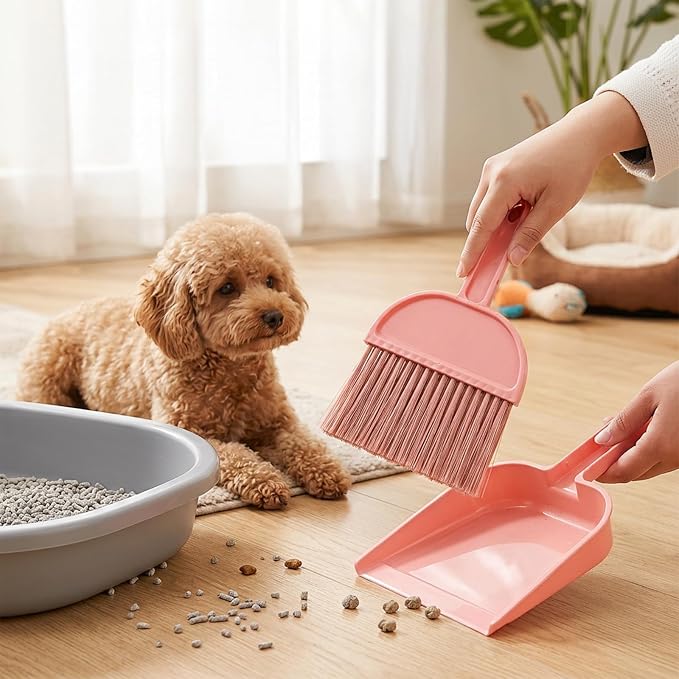 Jucoan 6 Pack Dustpan and Brush Set, Small Portable Handheld Dustpan and Brush Combo, Mini Broom and Dustpan Set Daily Cleaning Tool for Home Office Classroom Desk Table Drawer Sofa Bed Car Pet Care