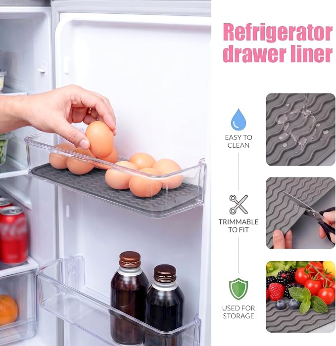 MicoYang Silicone Dish Drying Mat for Multiple Usage,Easy clean,Eco-friendly,Heat-resistant Silicone Mat for Kitchen Counter,Sink,Bar,Bottle,or Cup Grey M 17 inches x 6 inches